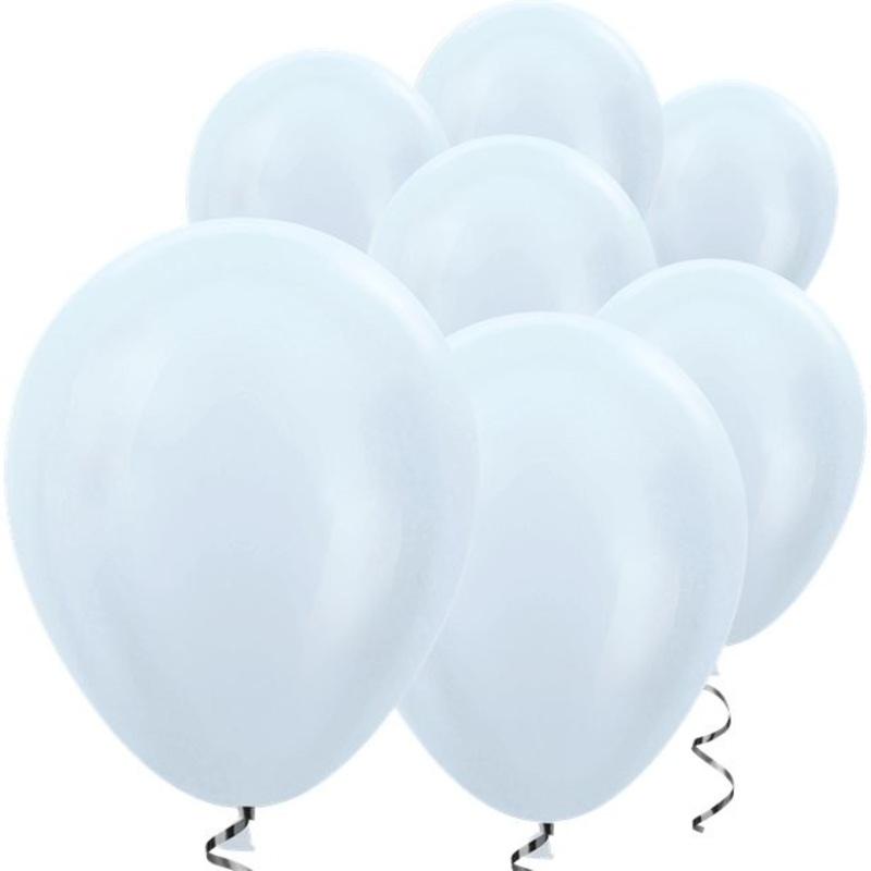 100 silky white mini balloons 12.7cm