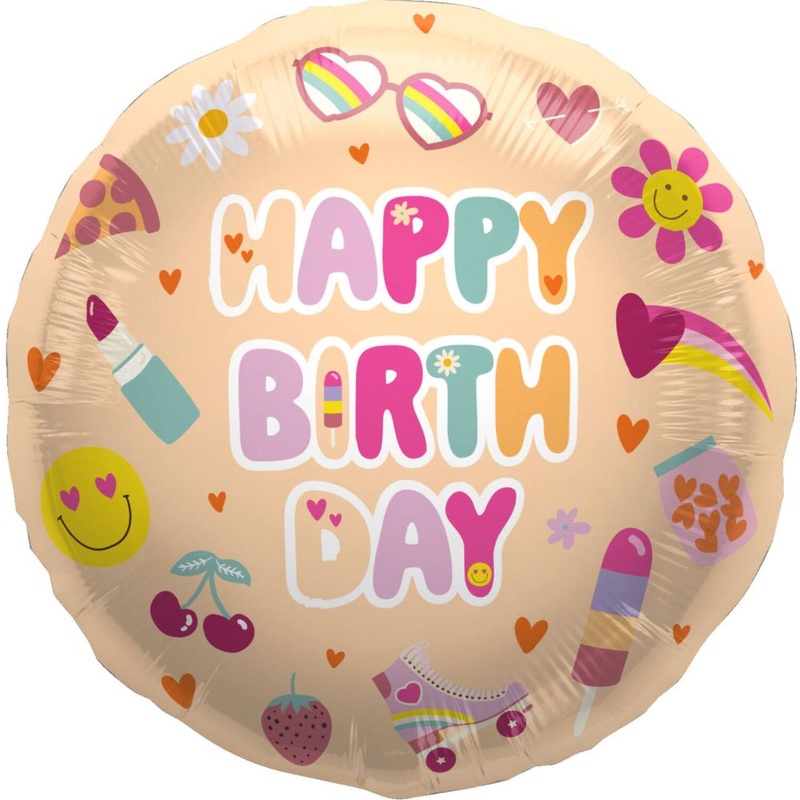 Foil balloon Happy Birthday Boho Girlz 45cm