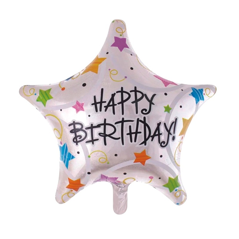 Foil balloon Happy Birthday in star shape 45cm