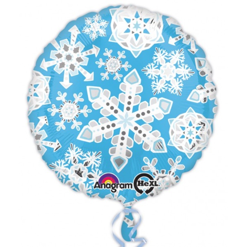 Foil balloon snowflakes storm 43cm