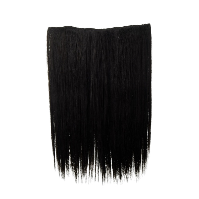 Hairpiece Hair Extension 5 Clips Straight Black Black-Brown L30173-2