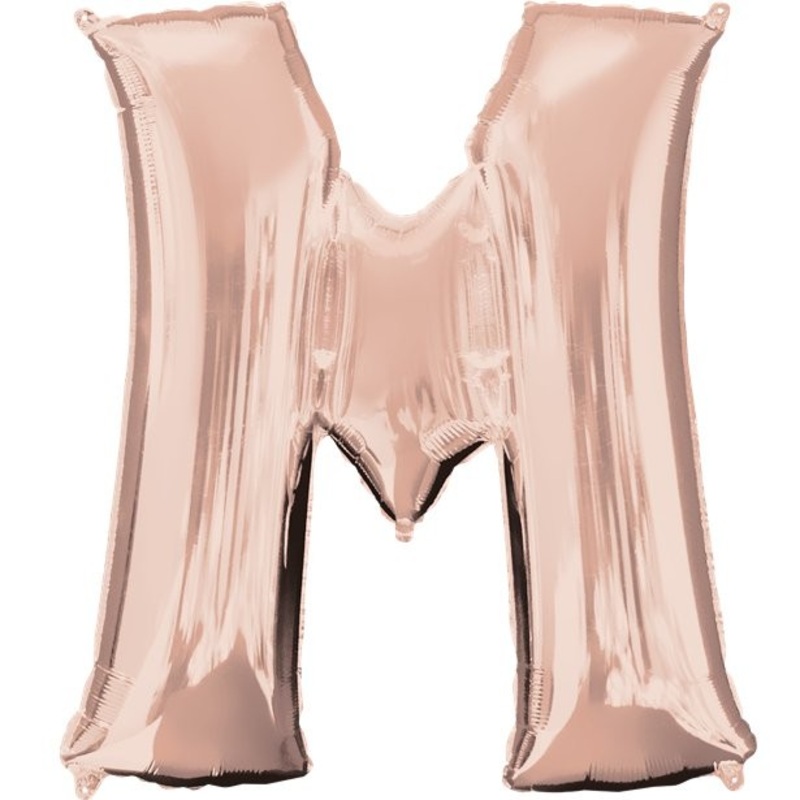 Letter M foil balloon rose gold 41cm