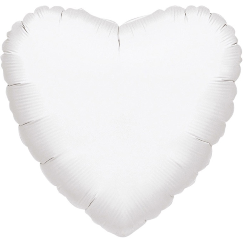 Meatllic White Heart Balloon Bianca