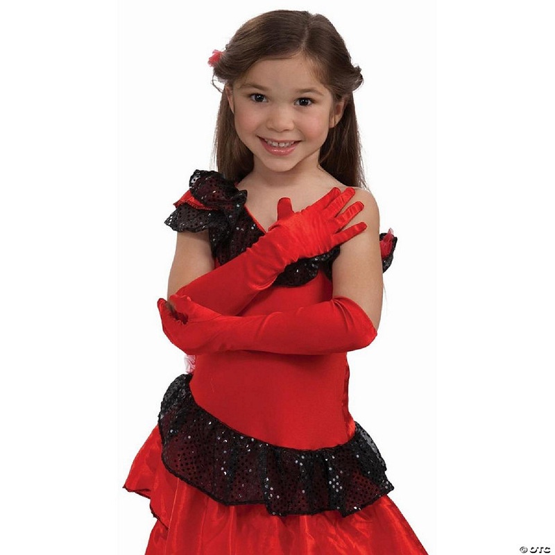 Red Child Satin Gloves – One Size