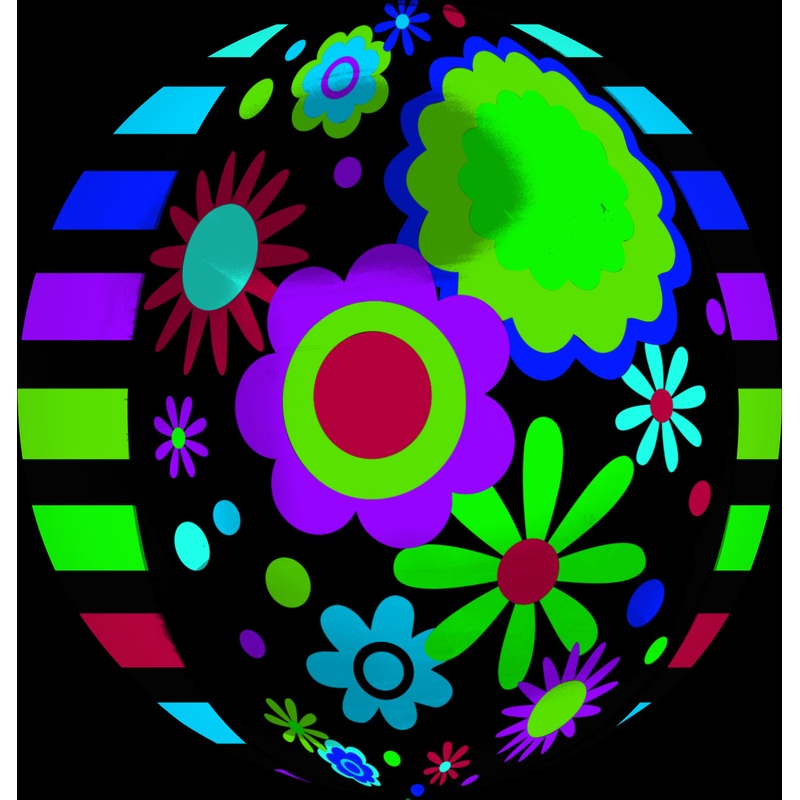 Round foil balloon sea of flowers