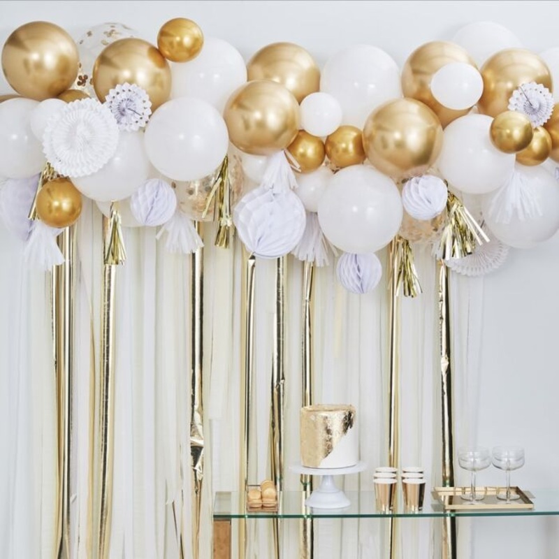 Balloon Garland Decoration Set White & Gold