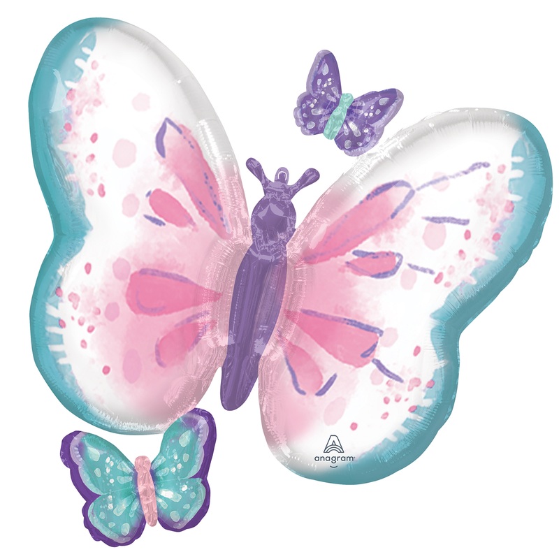 Butterfly garden foil balloon 73 x 71cm