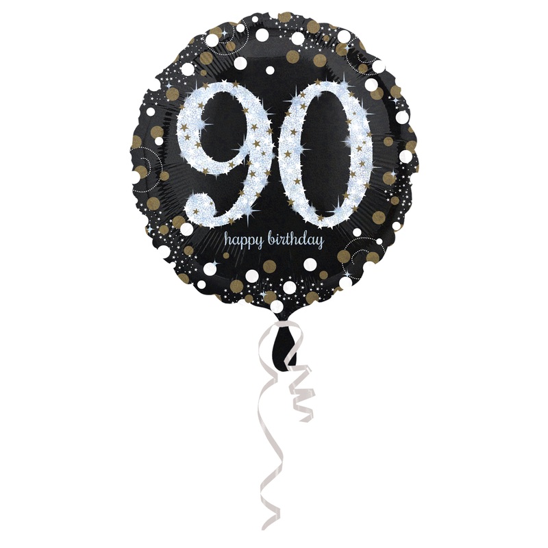 Golden 90th Birthday foil balloon 43cm