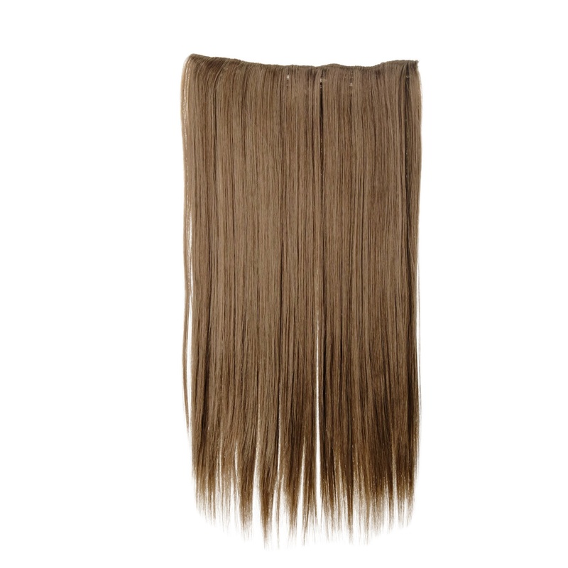 Hairpiece Extension 5 Clips Straight Long Light Brown L30172-14