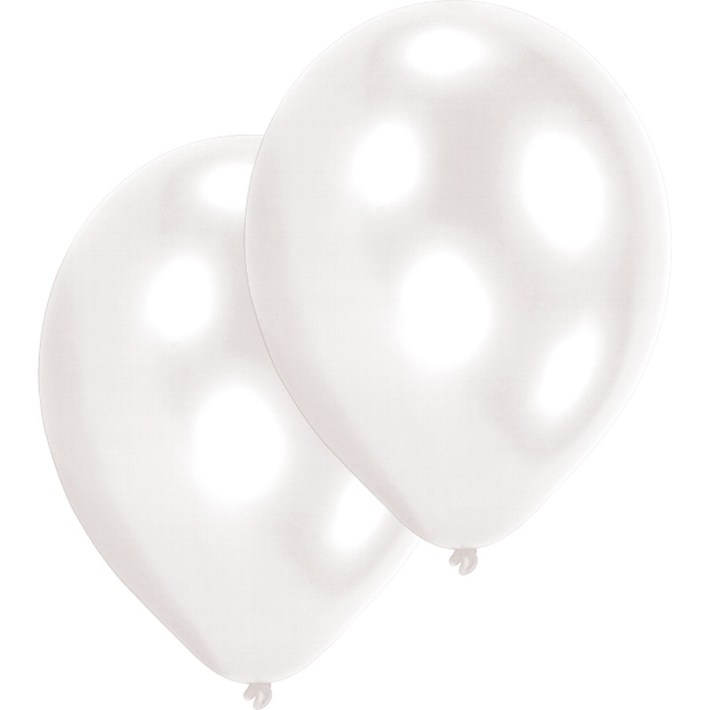 Set of 50 white mother-of-pearl balloons 25 cm