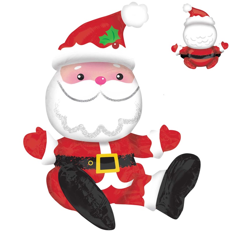 Sitting Santa 3D foil balloon 48 x 53cm