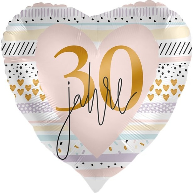 30 Rosy Years Heart Balloon 46cm