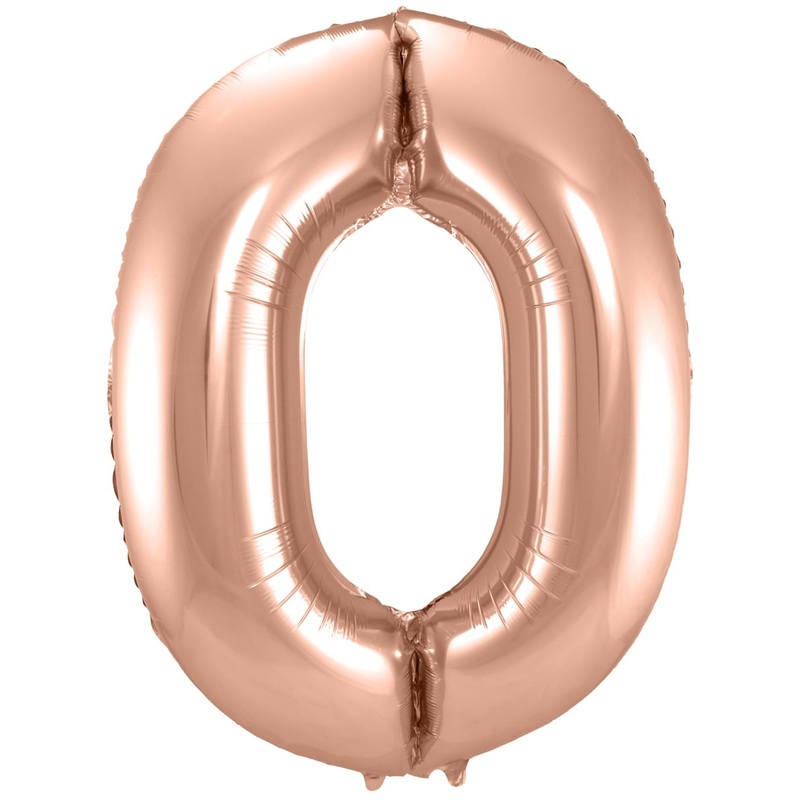 Foil balloon number 0 rose gold 86cm