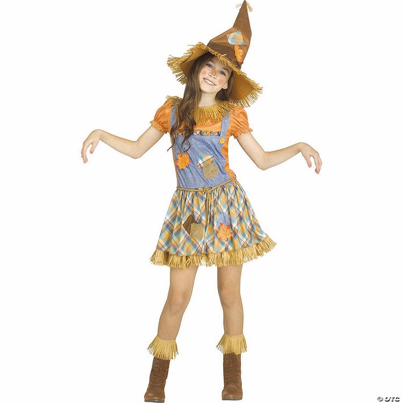 Kids Cornfield Cutie Scarecrow Dress Costume