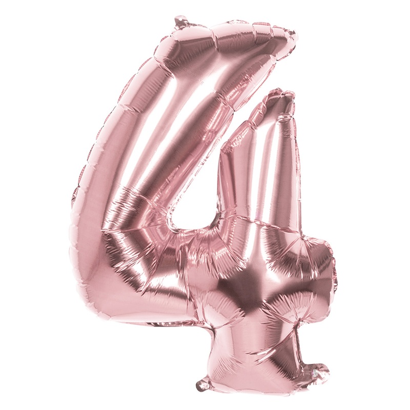 Rose gold number 4 foil balloon 86cm