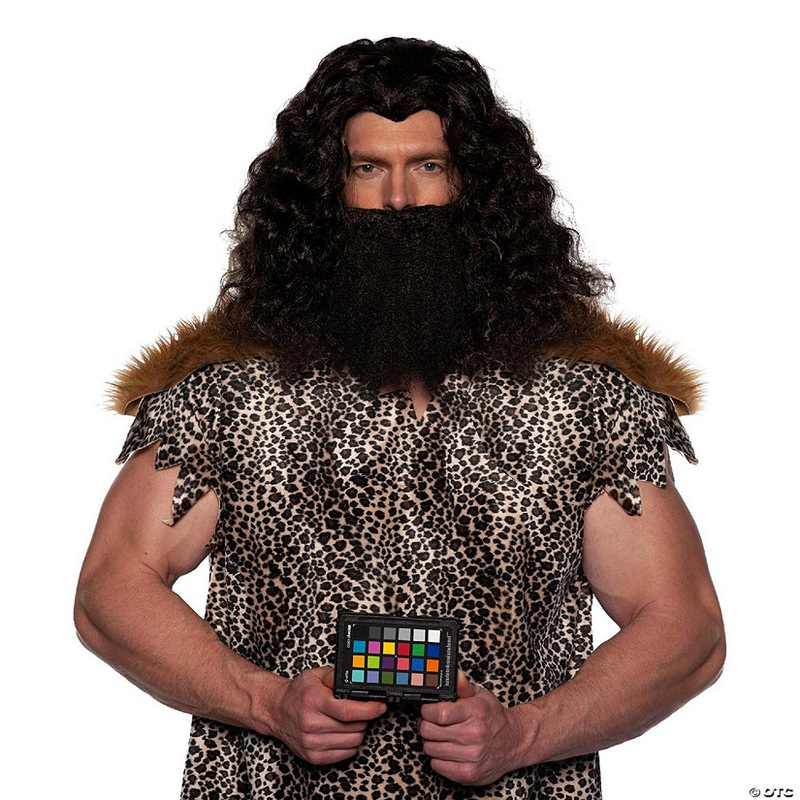 Viking Wig & Beard Adult Costume Set  Black