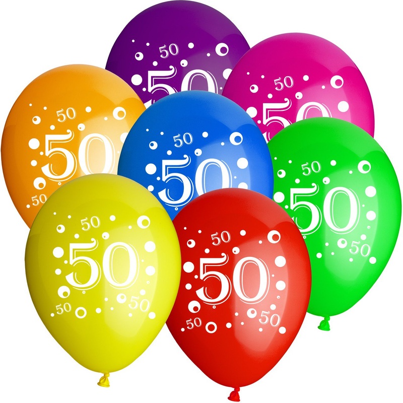 10 color play balloons 50th birthday