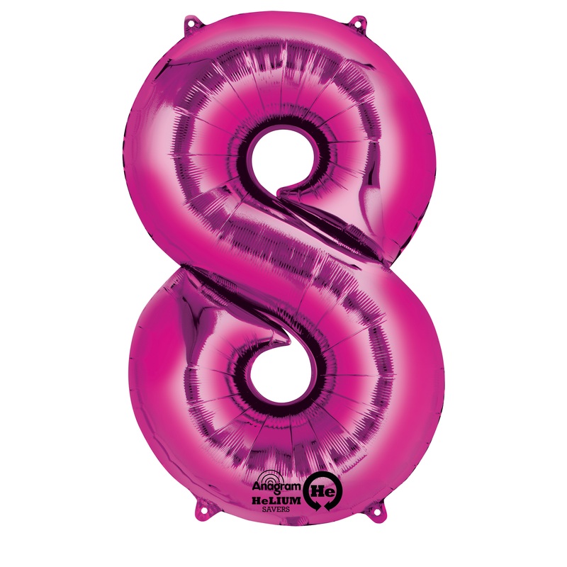 Number balloon 8 pink 83cm