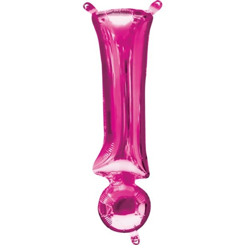 Pink! Exclamation mark foil balloon 41cm