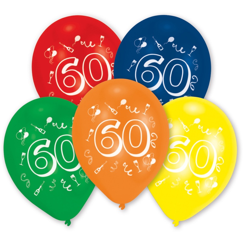 Ten st colorful number sixty balloons