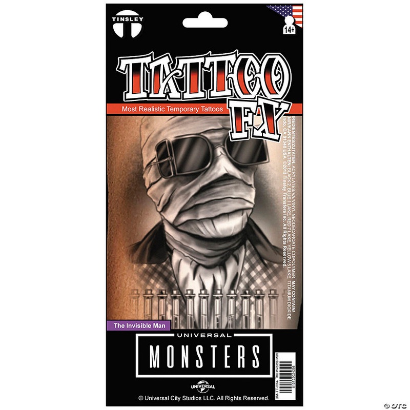 Tinsley Transfers Universal Monsters The Invisible Man Temporary Tattoo
