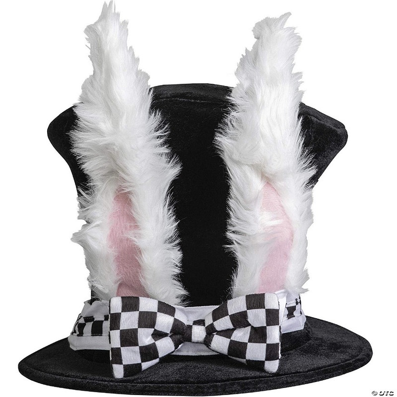 White Rabbit Top Hat – Bunny Rabbits Dress Up Costume Hat with Ears for Adults and Children