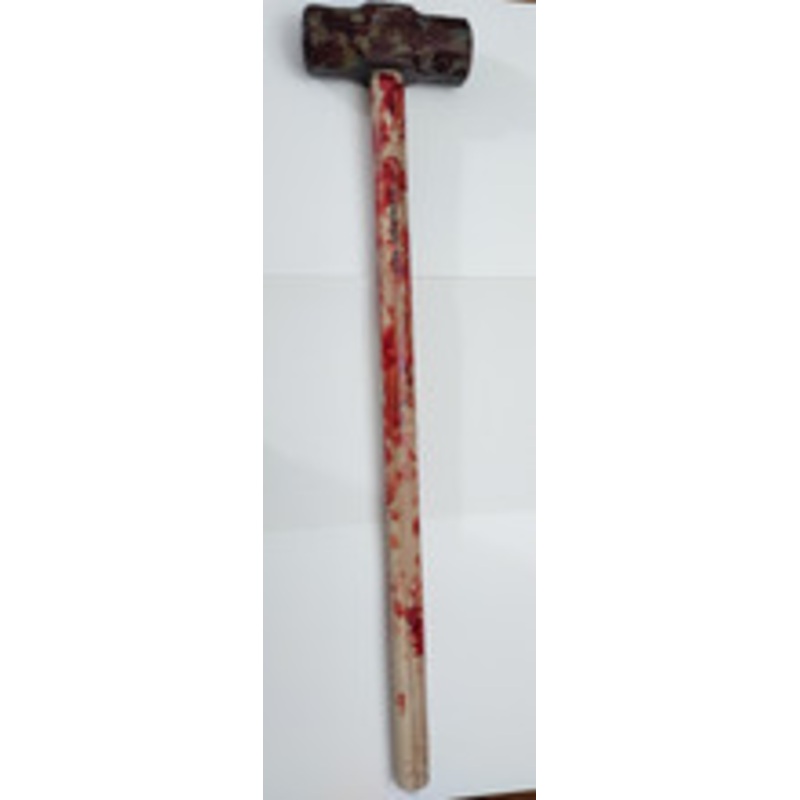 Bloody Sledgehammer with REAL Wooden Handle – Fake Weapon Halloween Prop