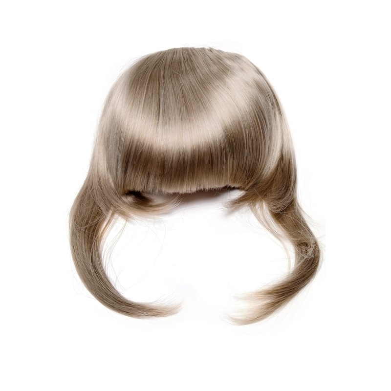 Hair Piece Clip in Bangs Fringe long framing strands light blond TYQ055-22