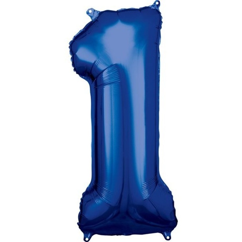 Number balloon 1 Metallic Blue 86cm