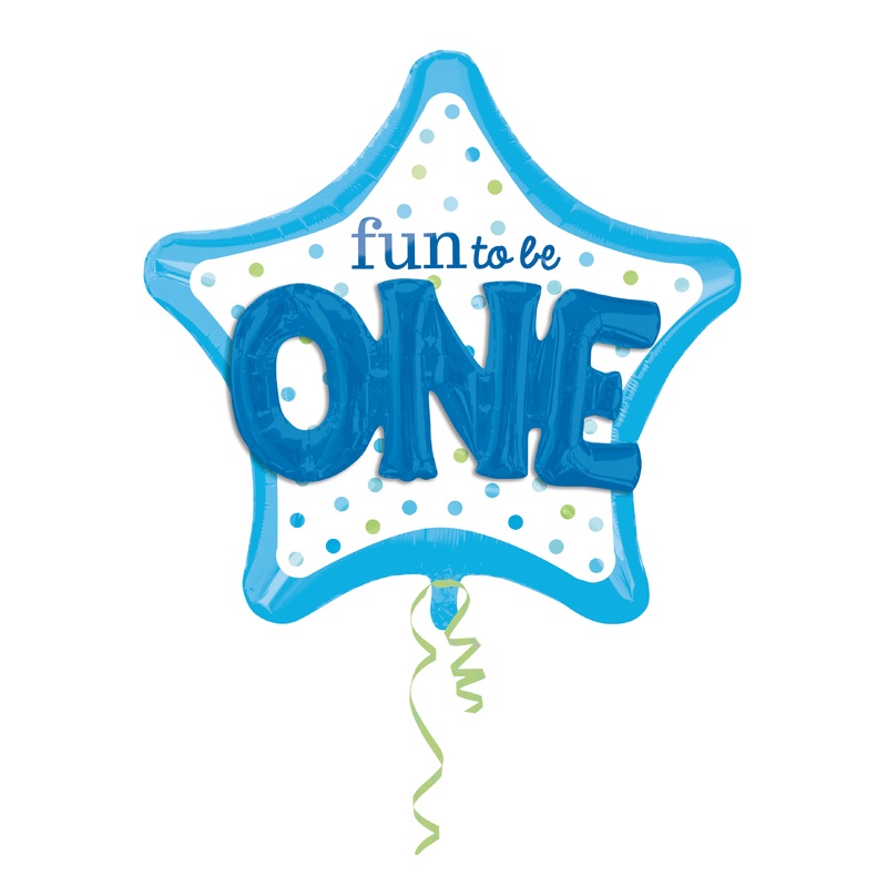 Star balloon fun to be one in blue