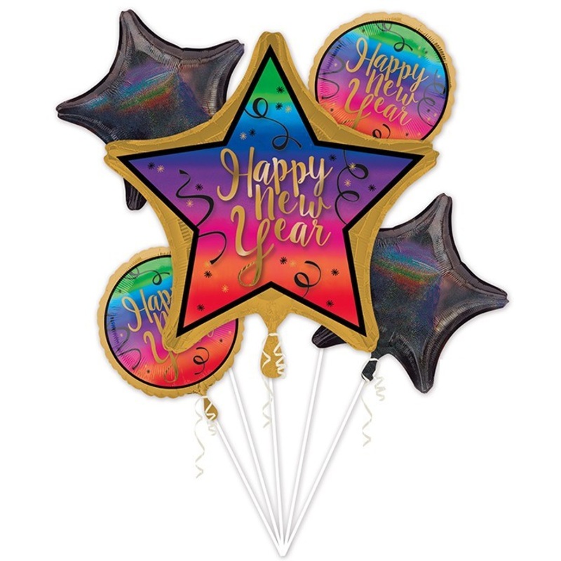 5 foil balloons Sparkling New Year