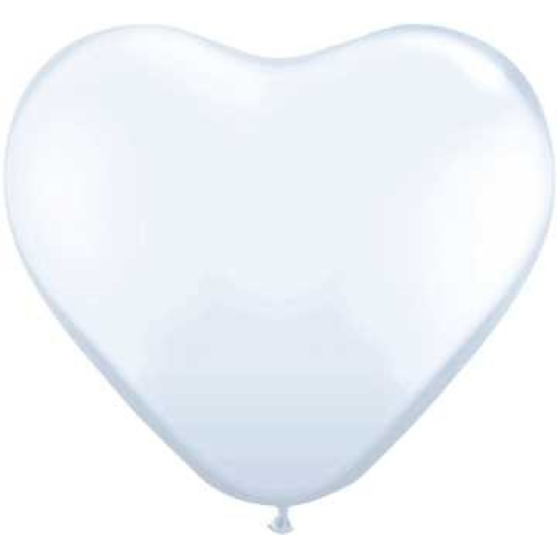 6 balloons heart shape white 12cm