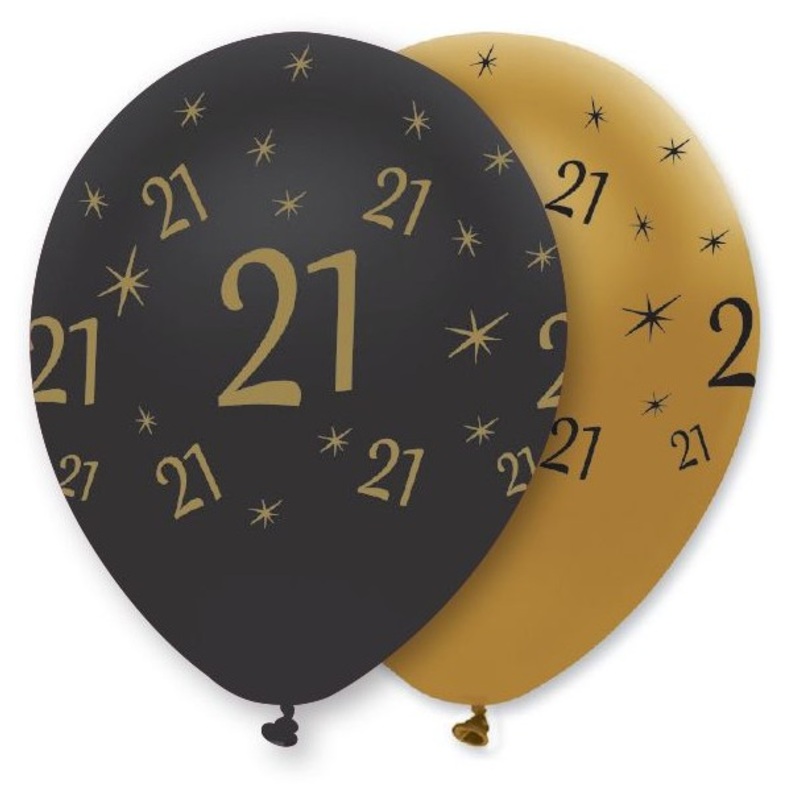6 Magical 21st Birthday balloons 30cm