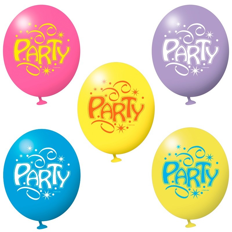 6 party fun balloons 23cm