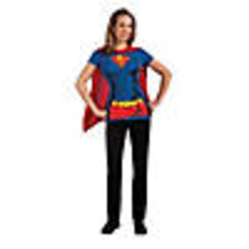 Womens Supergirl Shirt Costume with Cape