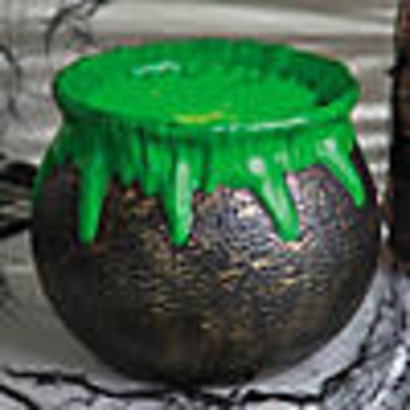 11 1/2 Light-Up & Sound Bubbling Over Cauldron Halloween Decoration