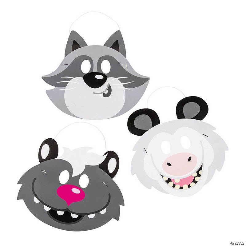 12 x 10 Garbage Critters Party Grinning Animal Masks – 12 Pc.