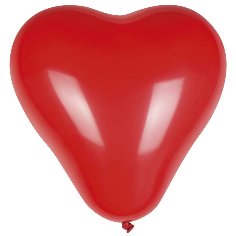 6 Latex Heart Balloons 25cm