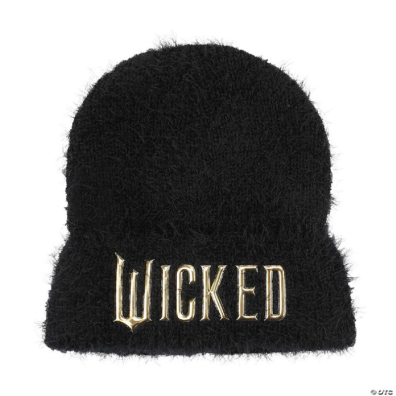 Wicked Logo Black Fuzzy Yarn Cuff Beanie