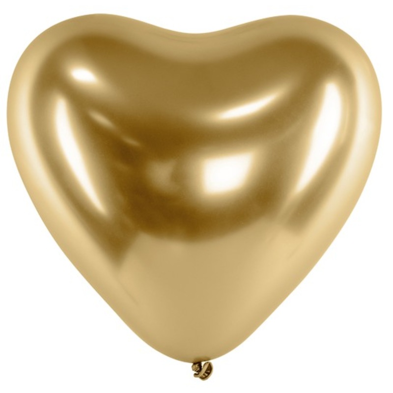 50 heart balloons love affair gold 27cm
