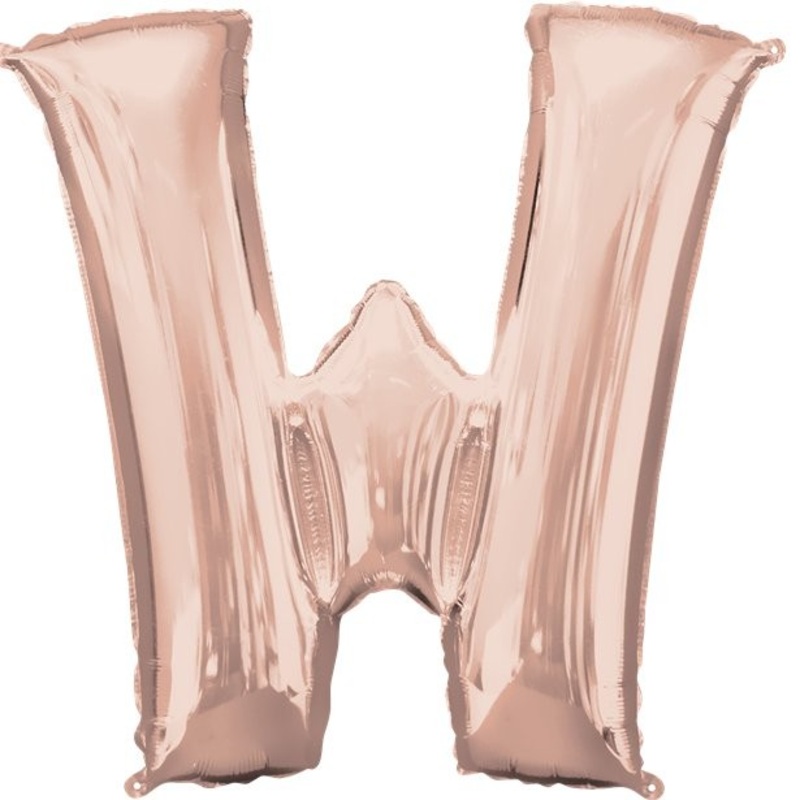 Letter W foil balloon rose gold 41cm