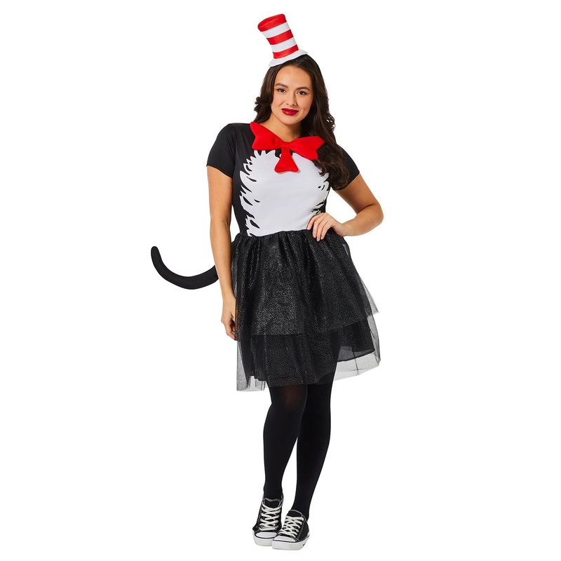 The Cat in the Hat Dress Adult Costume Small