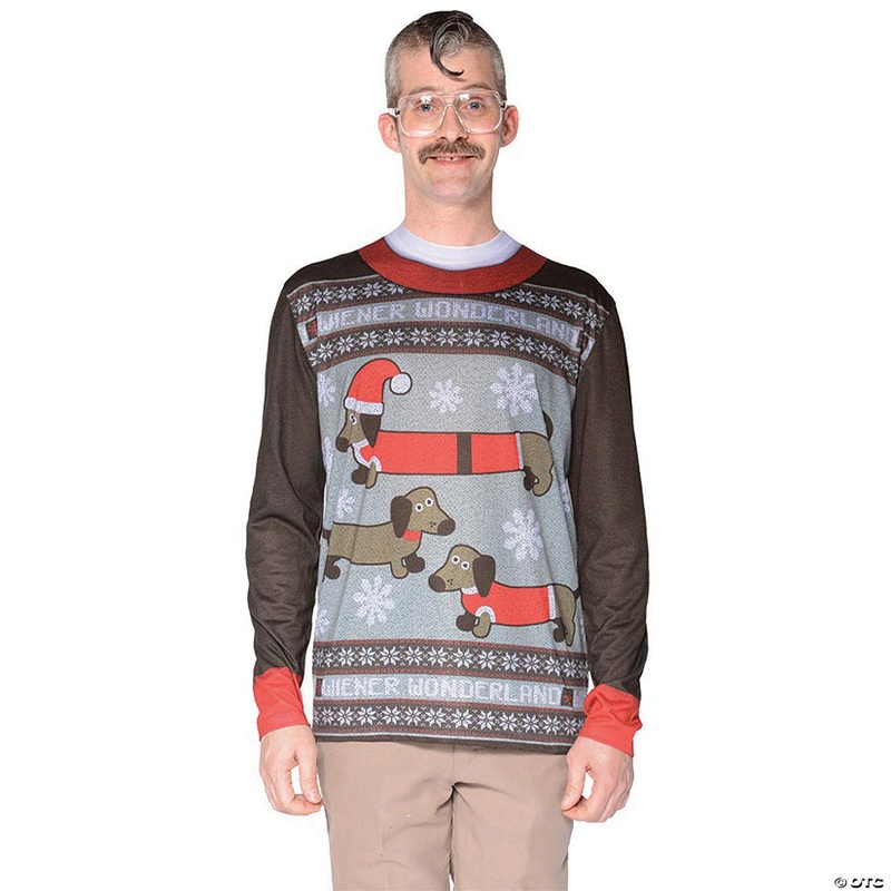 Ugly Christmas Sweater Wiener Wonderland Men’s T-Shirt Costume