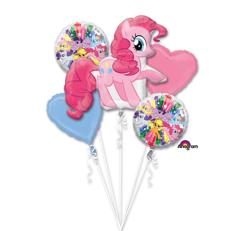 5 pinkie pie foil balloons colored