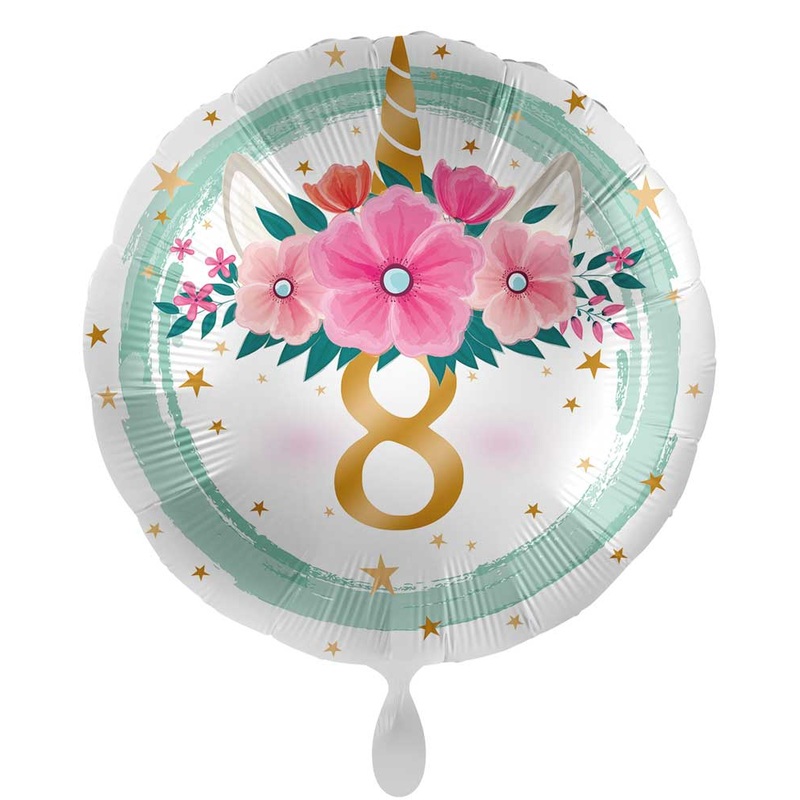 8th birthday balloon boho unicorn 45cm