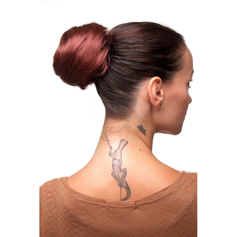 Hairbun Twister bun hair knot elegant curled curls 60s Vintage auburn NHA-004B-35
