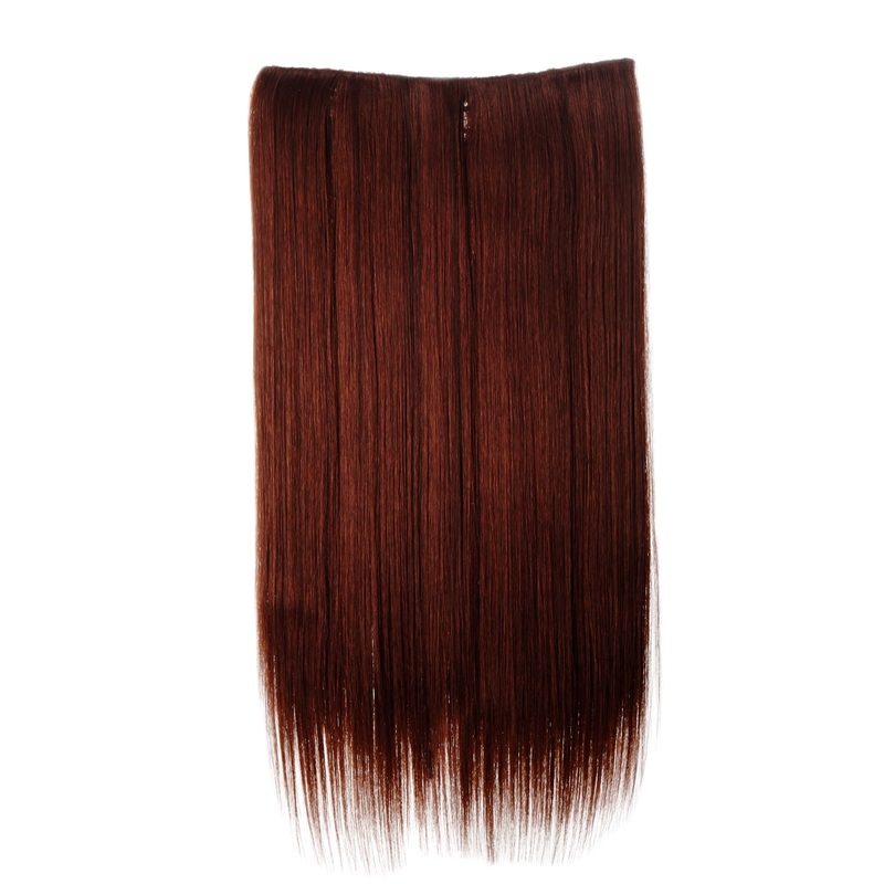 Hairpiece Extension 5 Clips Straight Long Dark Auburn L30172-35