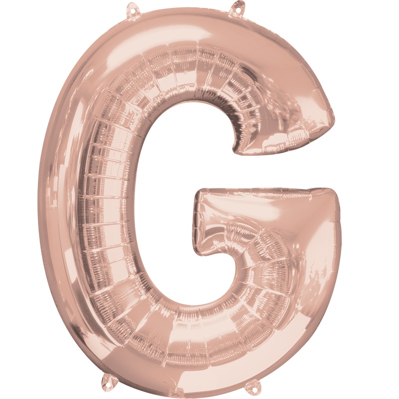 Letter foil balloon G rose gold 81cm
