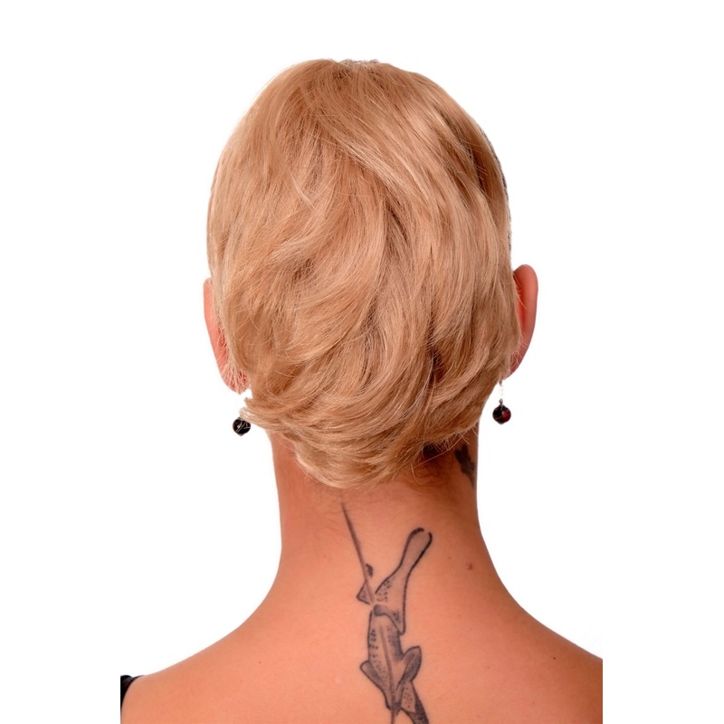 Ponytail Hairpiece extension short wild & wavy look medium blonde T6545-15
