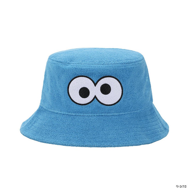 Sesame Street Cookie Monster Big Face Adult Blue Bucket Hat